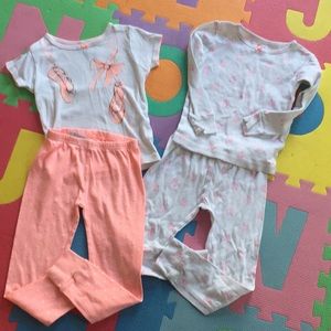 Girls 4 piece ballerina pjs